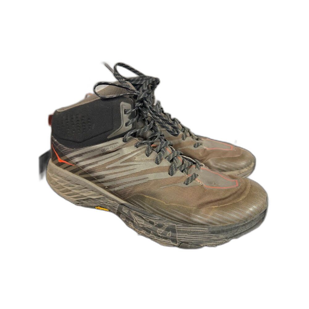 Hoka OneOne Speedgoat Mid 2 GTX Boot Gray Sz 14 Hiking Outdoor Camping Climbing